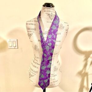 L. Steiner Purple Floral Silk Tie